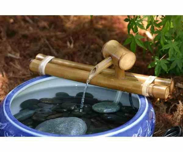 Bamboo Accents Traditional Bamboo Fountain Kit BirdBath Fountains, Misters & Wigglers