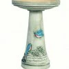 Burley Clay Bluebird Pedestal Birdbath-Locking Top Staked & Pedestal Bird Baths