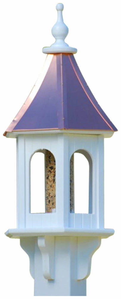 The Birdhouse Chick Copper Roof Bird Feeders Copper Roof Multi-Sided Bird Feeder - 28x10