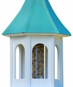 The Birdhouse Chick Copper Roof Bird Feeders Copper Roof Multi-Sided Bird Feeder - 28x10