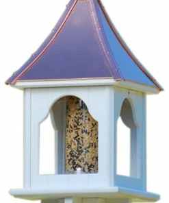 The Birdhouse Chick Copper Roof Square Bird Feeder - 28x10