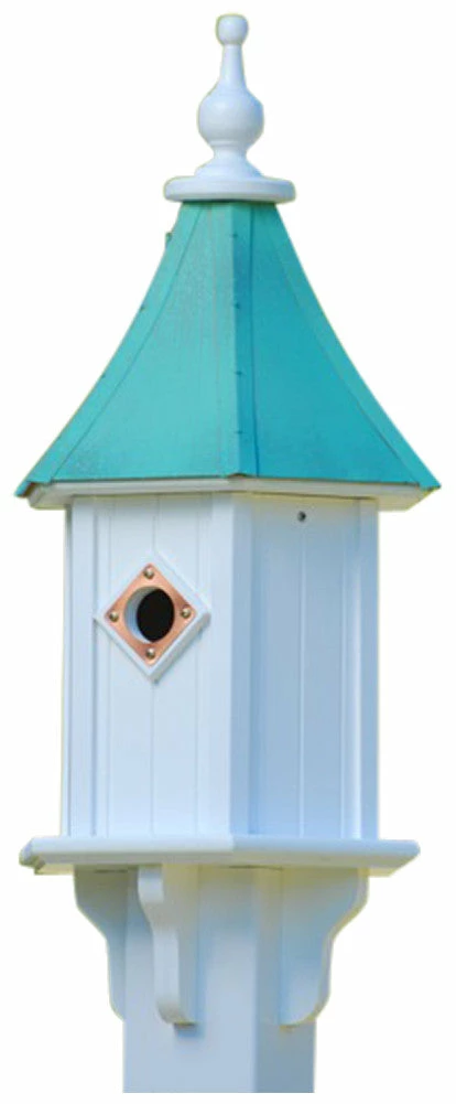 The Birdhouse Chick Copper Roof Birdhouse 28x10-Patina