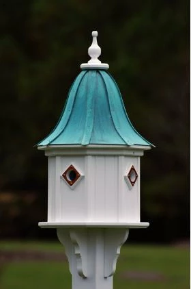 The Birdhouse Chick Copper Roof Birdhouse 34x14- 4 Portals Copper Roof Birdhouses