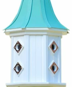The Birdhouse Chick Copper Roof Dovecote Birdhouse 36x14- 8 Portals Copper Roof Birdhouses