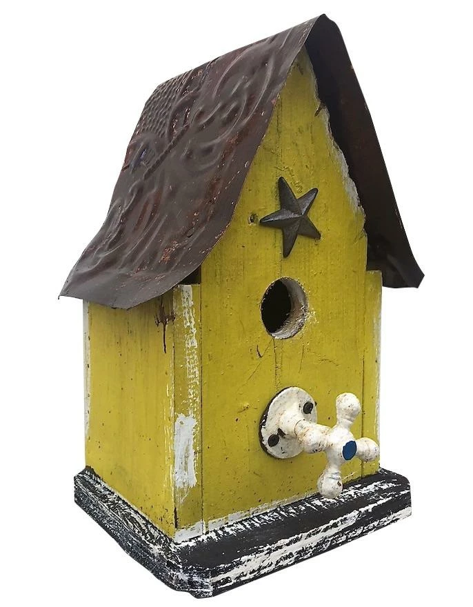 The Birdhouse Chick Barn Wood & Tin Rustic Birdhouses Church Birdhouses, Vintage-Rustic