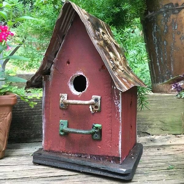 The Birdhouse Chick Barn Wood & Tin Rustic Birdhouses Church Birdhouses, Vintage-Rustic