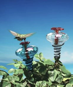 Parasol Hand Painted Glass Hummingbird Feeder Hummingbird Feeders