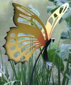 Cricket Forge Statuary & Sculpture Large Butterfly Garden Stakes Set/3