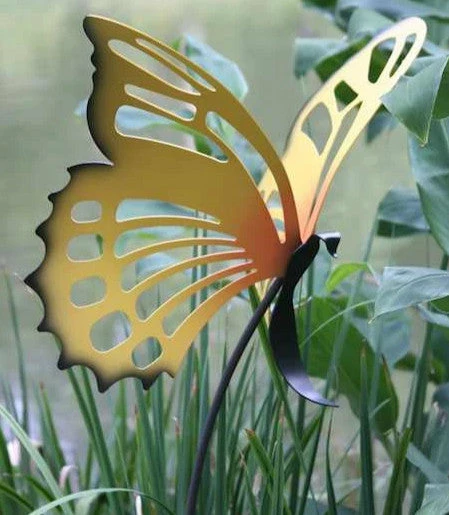 Cricket Forge Statuary & Sculpture Large Butterfly Garden Stakes Set/3