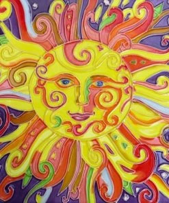 TileCraft Ceramic Sun Face Tile 8x8 Plaques, Stepping Stones & Wall Decor