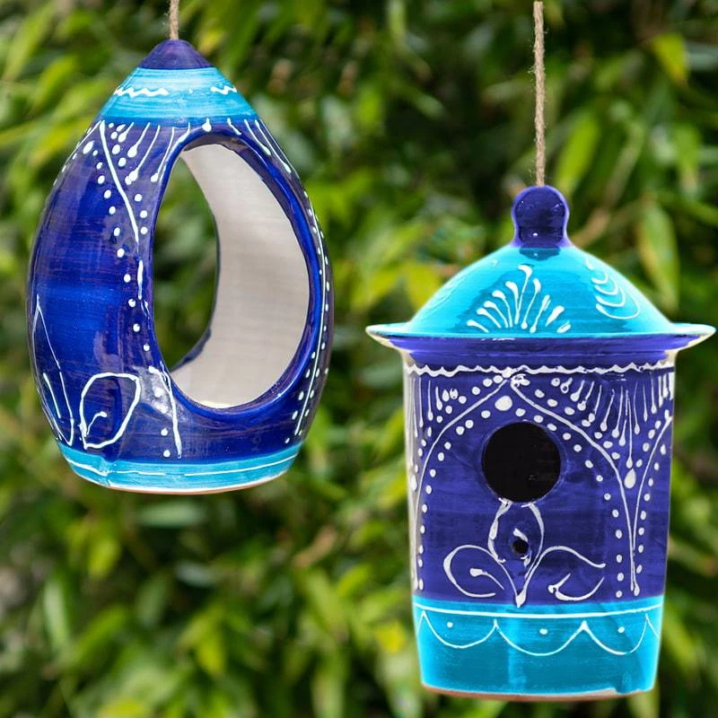 The Birdhouse Chick Ceramic Birdhouse And Feeder Gift Set