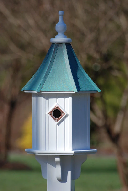 The Birdhouse Chick Copper Roof Birdhouse 28x10-Patina