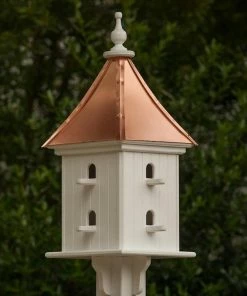 The Birdhouse Chick Copper Roof Birdhouse 28x12- 8 Perches Copper Roof Birdhouses