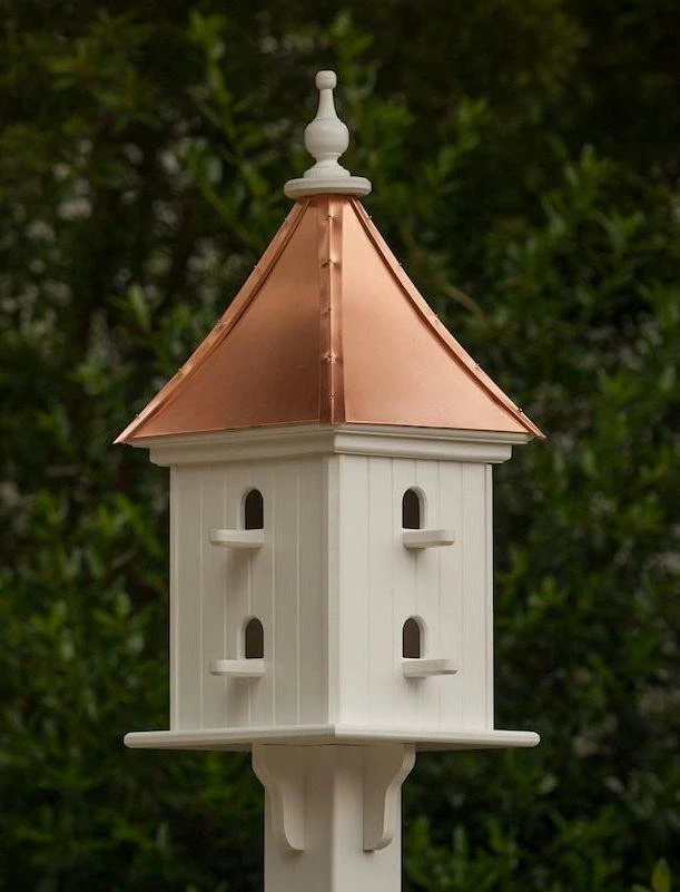 The Birdhouse Chick Copper Roof Birdhouse 28x12- 8 Perches Copper Roof Birdhouses