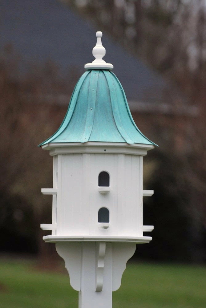 The Birdhouse Chick Copper Roof Dovecote Birdhouse 36x14 - 8 Perches Copper Roof Birdhouses