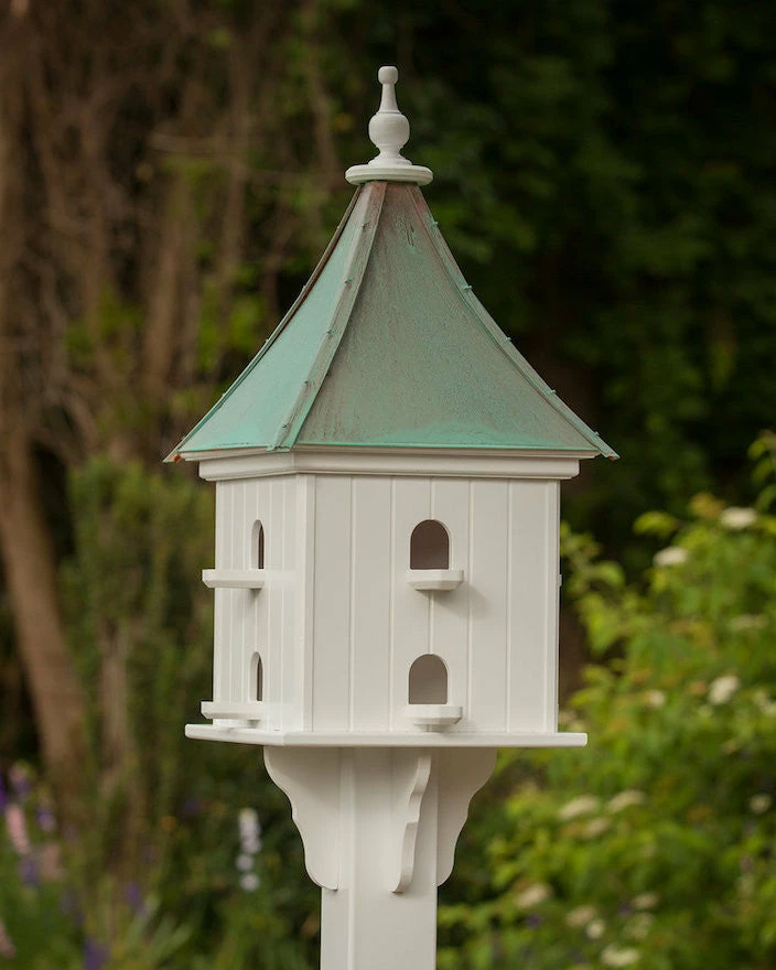 The Birdhouse Chick Copper Roof Birdhouse 28x12- 8 Perches Copper Roof Birdhouses
