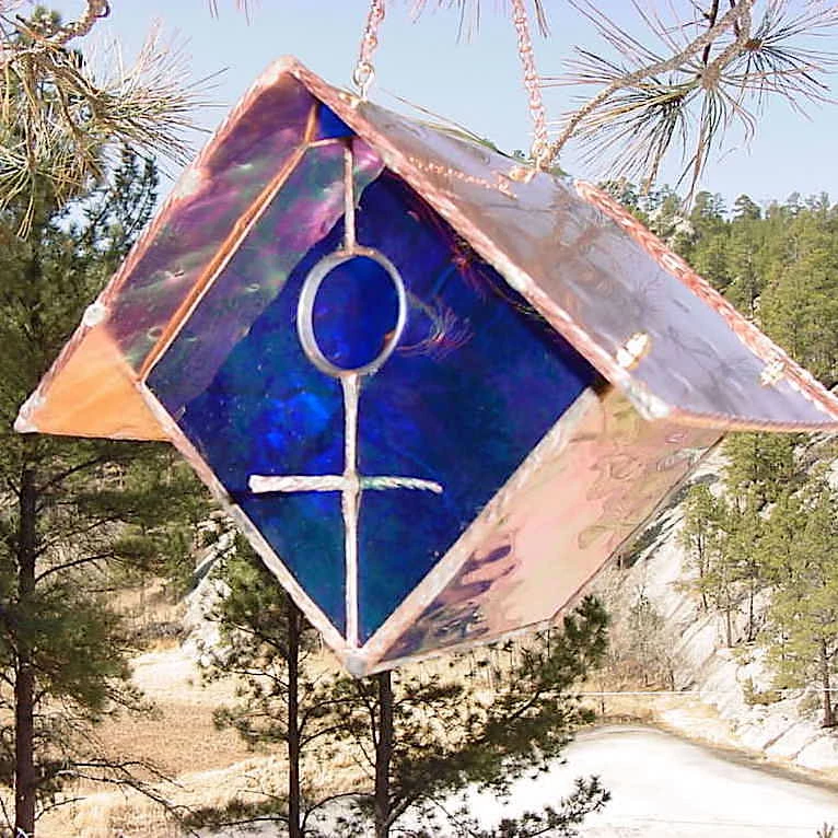 Black Hills Glass Works Unique Birdhouses Copper-Stained Glass Birdhouse