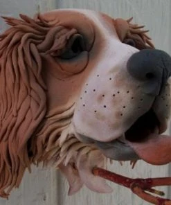 Doug Fey Springer Spaniel Ceramic Birdhouse Dog & Cat Ceramic Birdhouse