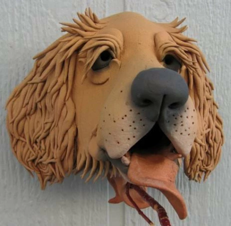 Doug Fey Golden Retriever Ceramic Birdhouse Unique Birdhouses