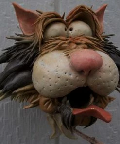 Doug Fey Zany Cat-4 Ceramic Birdhouse