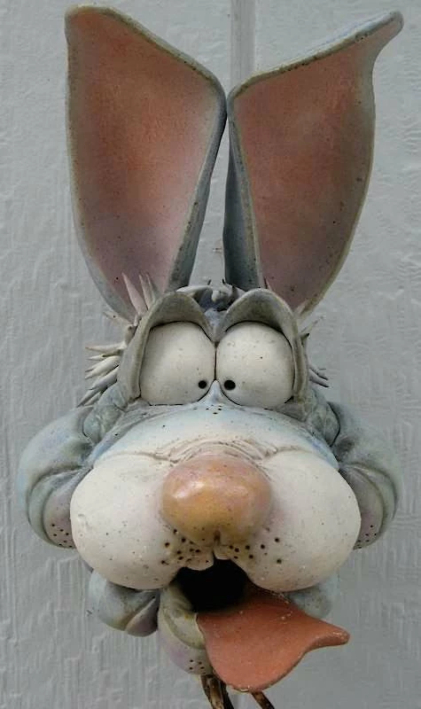 Doug Fey Ceramic Rabbit Birdhouse