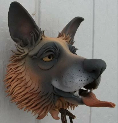 Doug Fey German Shepherd Ceramic Birdhouse Dog & Cat Ceramic Birdhouse