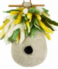 DZI Handmade Designs Felted Wool Birdhouse-Hermit Hut