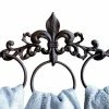 The Birdhouse Chick Fleur De Lis Iron Towel Rack Plaques, Stepping Stones & Wall Decor