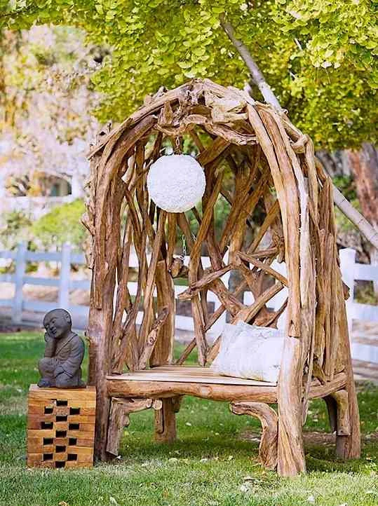 Garden Age Supply Home & Garden Accents Hong's Temple Teak Arbor Bench