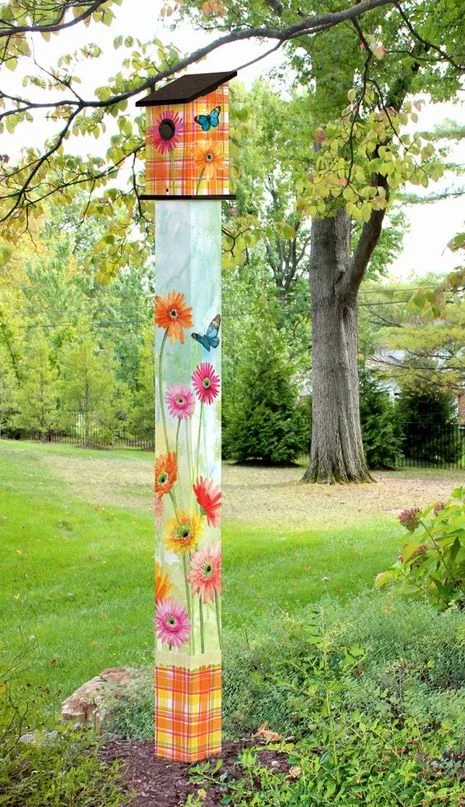 Studio M Birdhouse Art Poles 6 Ft. Post Unique Birdhouses