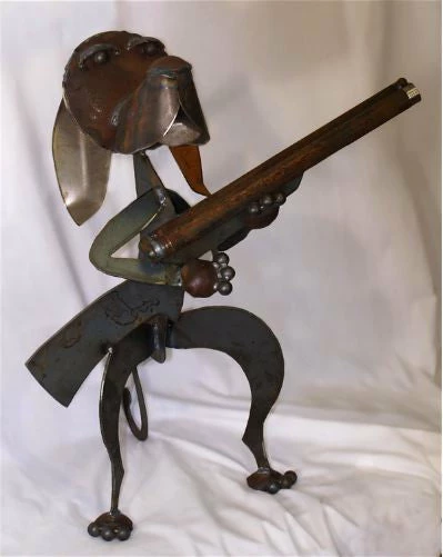 Iron Age Hand Forged Guard Dog Sculpture Statuary & Sculpture