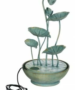 The Birdhouse Chick Lily Pad Hummingbird Bath Cascading Fountain