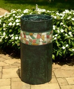 The Birdhouse Chick Mosaic Solar Bubbler Bird Bath