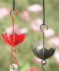 Parasol Ant Moat In Red Or Black Hummingbird Feeders