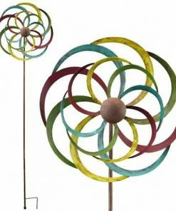 Red Carpet Studios Flower Spinner Garden Stake 58" Garden Stakes & Whirligigs
