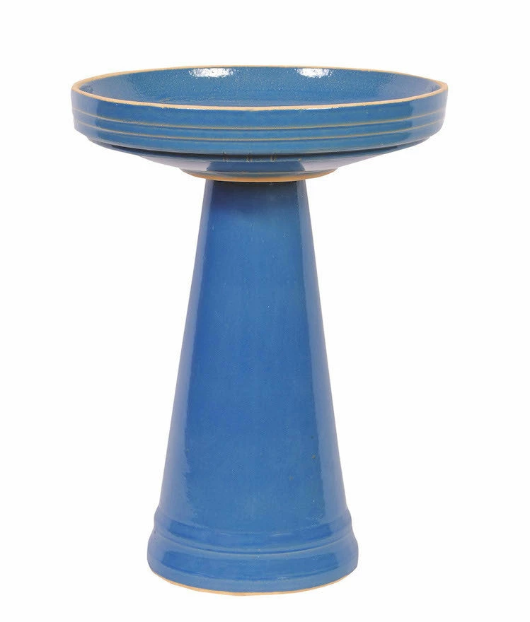 Burley Clay Staked & Pedestal Bird Baths Simple Elegance Pedestal Bird Bath- 5 Colors