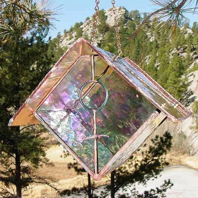 Black Hills Glass Works Unique Birdhouses Copper-Stained Glass Birdhouse
