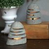 Garden Age Supply Stone Shade Candle Holder Set/2 Home & Garden Accents
