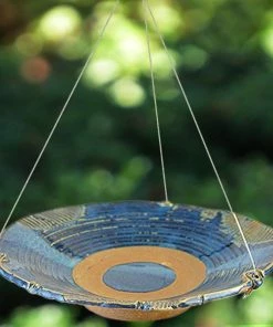 Anthony Stoneware Pottery Hanging Bird Bath 12" Hanging Bird Baths