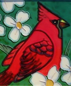 TileCraft Plaques, Stepping Stones & Wall Decor Ceramic Art Tiles-Cardinals Set/2