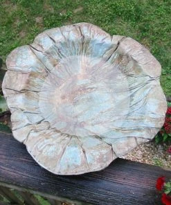 John Lamos Deck & Ground Bird Baths Large Ground Bird Bath- Organic Patina