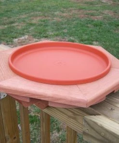 Songbird Essentials Wooden Deck-Mount Bird Bath