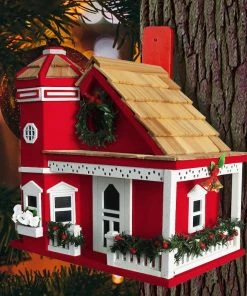 Home Bazaar Yuletide Cottage Birdhouse Unique Birdhouses