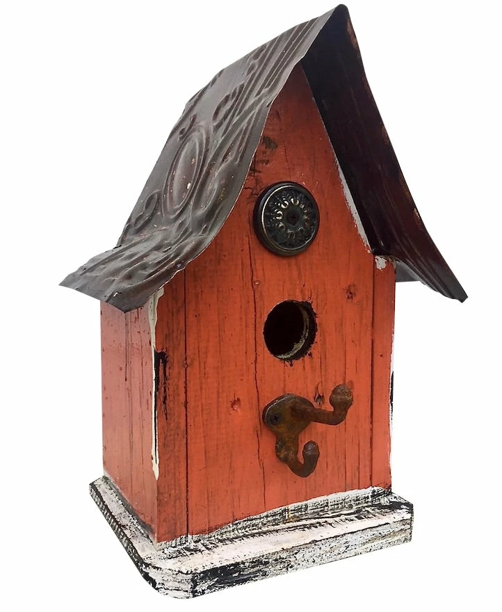 The Birdhouse Chick Barn Wood & Tin Rustic Birdhouses Church Birdhouses, Vintage-Rustic
