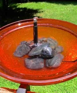 The Birdhouse Chick Solar Bubbler Bird Bath-Deck Mount Or Ground Deck & Ground Bird Baths