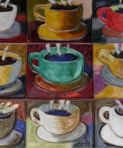 TileCraft Plaques, Stepping Stones & Wall Decor Coffee Cup Decorative Tile 11x14