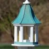 The Birdhouse Chick Copper Roof Bird Feeders Copper Roof Bird Feeder Column Style - 28x12