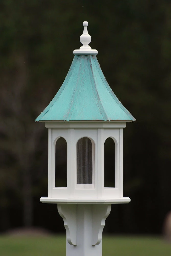 The Birdhouse Chick Copper Roof Bird Feeder Columns - 36x14 Copper Roof Bird Feeders