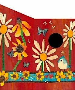 Studio M Unique Birdhouses Daisies And Sunflowers Vinyl Birdhouse