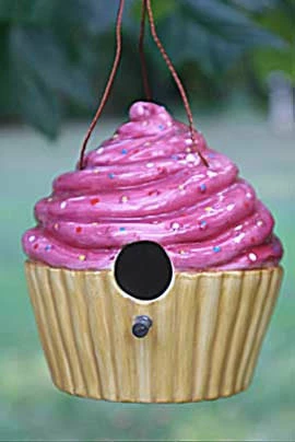 Popular Unique Birdhouses Ceramic Cupcake Birdhouse